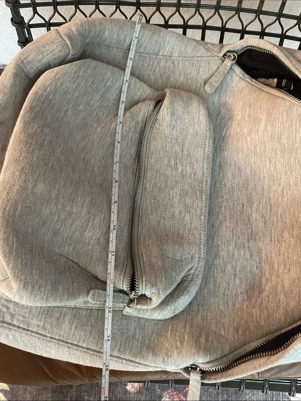 GAP Gray Everyday Backpack - Minimal Design Sweatshirt Material Travel Jersey